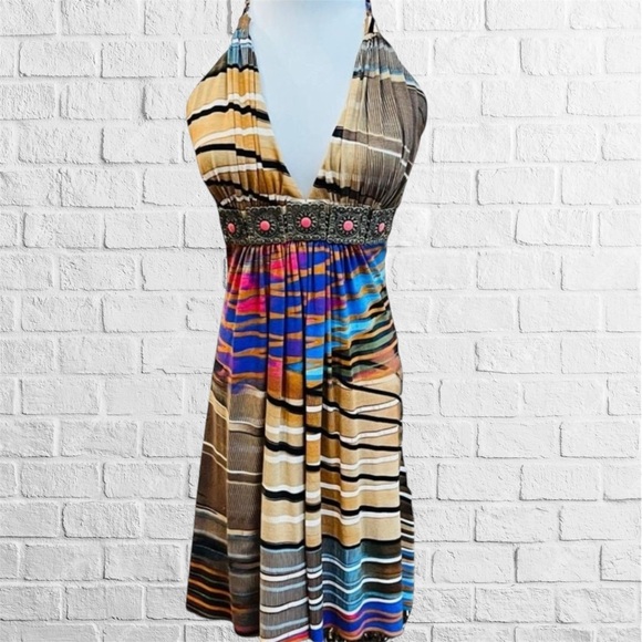 hippy festival dress Boho hippy Festival Long Sari-Silk pretty summer Wrap Dress UK 8 10 12 –  Festival Stall LTD main image 0